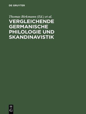 cover image of Vergleichende Germanische Philologie und Skandinavistik